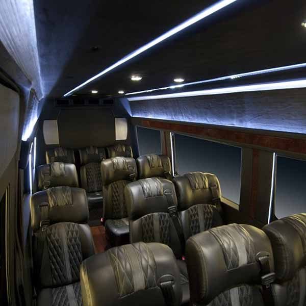 Rear seating of sprinter shuttle