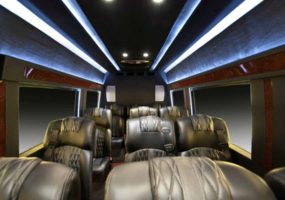 Interior of sprinter shuttle