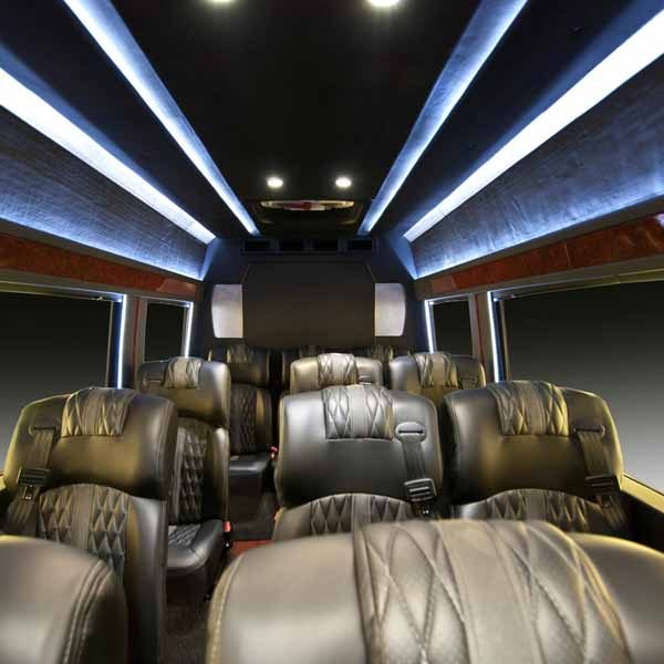 Interior of sprinter shuttle