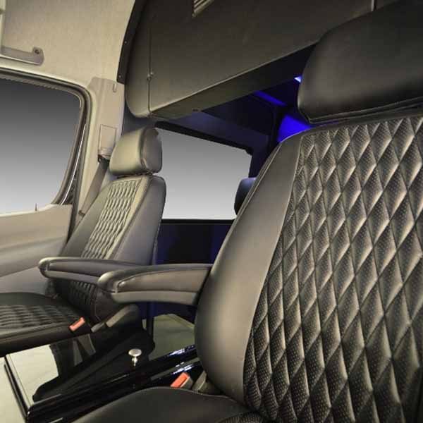 Arm rest inside sprinter shuttle