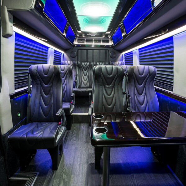interior view of executive coach sprinter shuttle