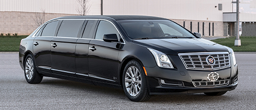 sideview of a black limousine