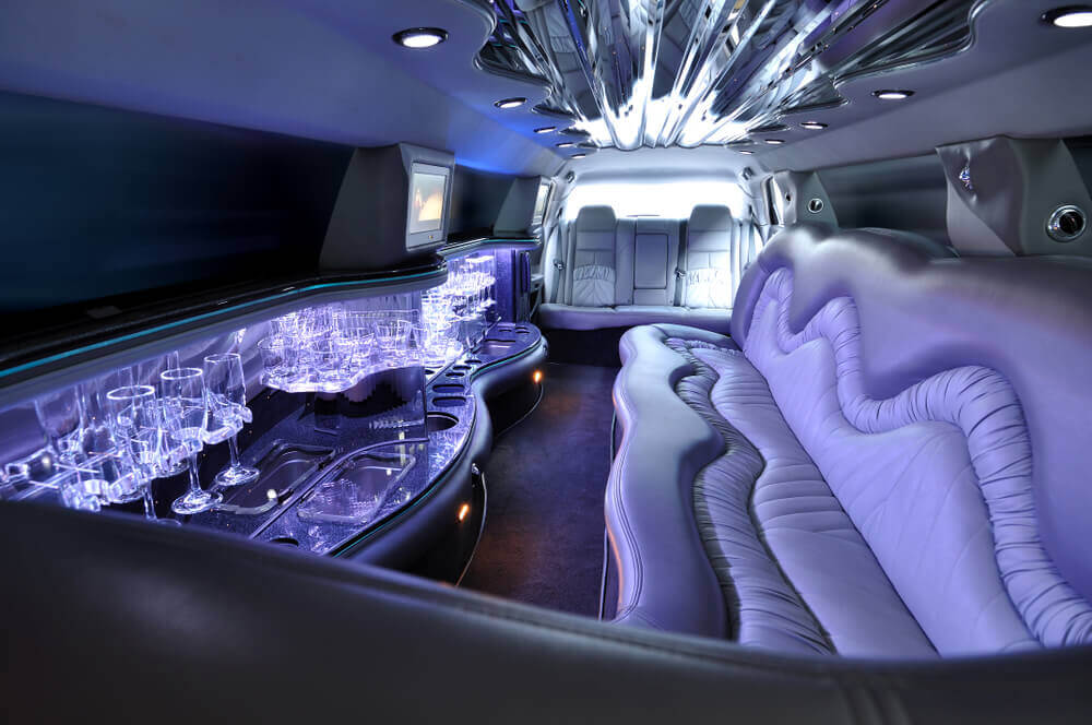 SUV limo Interior of a limo