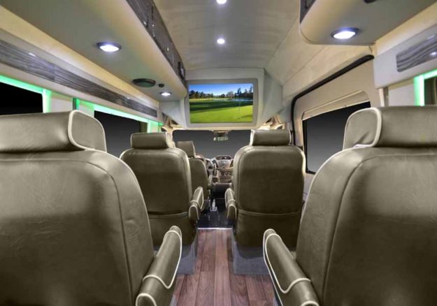 Interior seating in Battisti Transit Shuttle