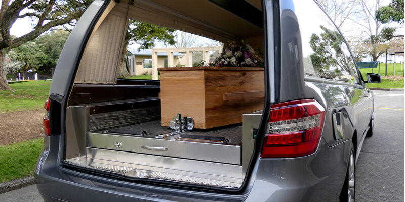 shutterstock_696942502 Closeup shot of the back-end of a hearse