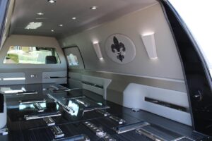 Interior of 2021 Cadillac Eagle Coach XT5 Kingsley Hearse