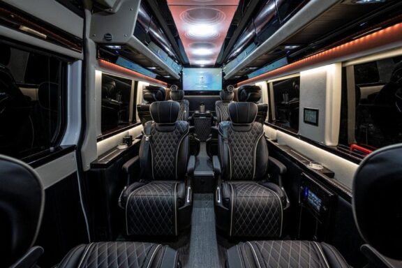 Full interior view of 2022 Mercedes Benz Executive Coach CEO Sprinter Diplomat