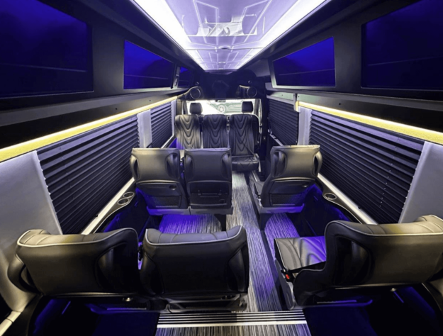 Interior of an executive sprinter van