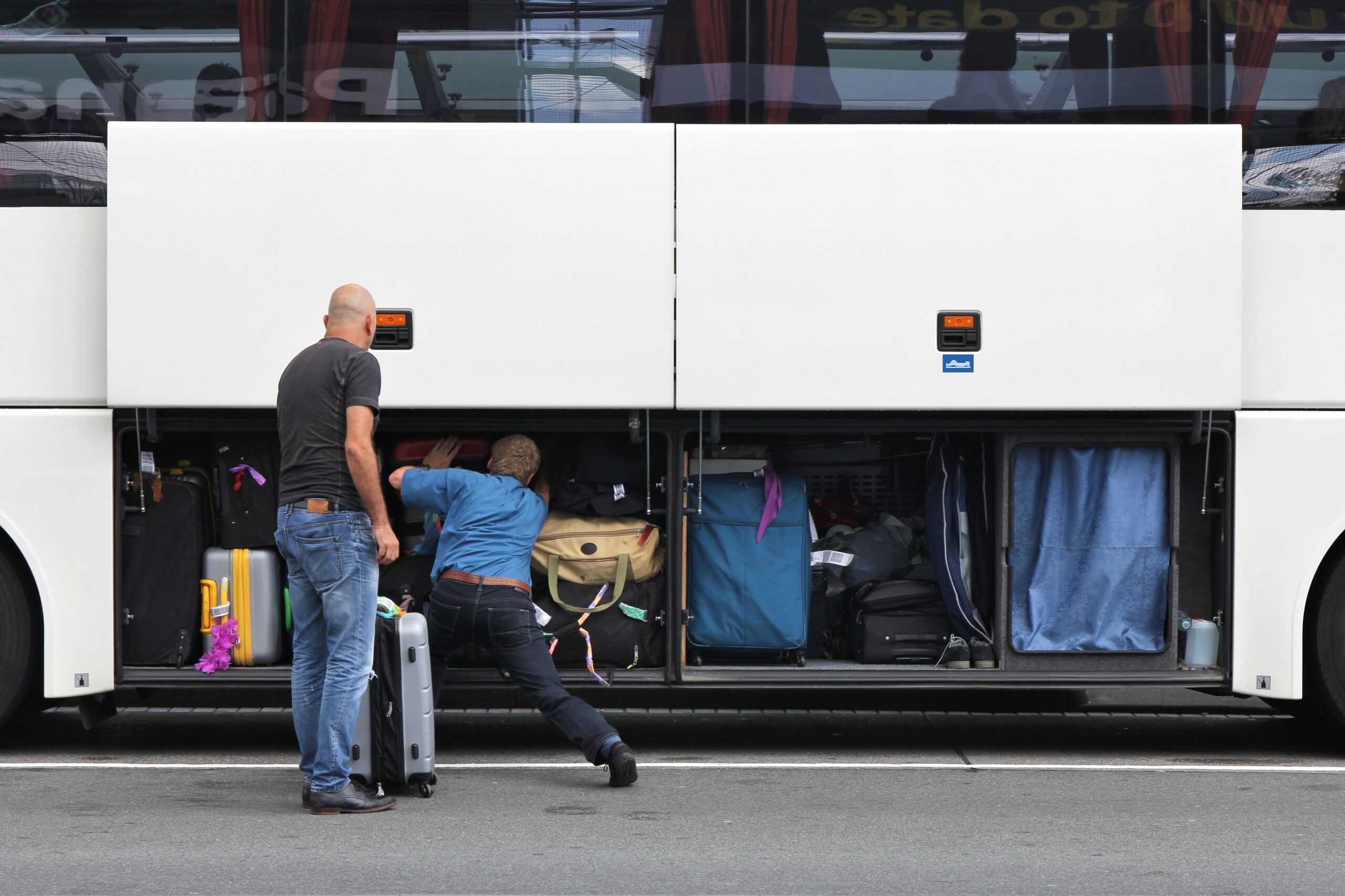 External luggage compartment of a coach bus