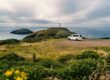 Van life view near the ocean